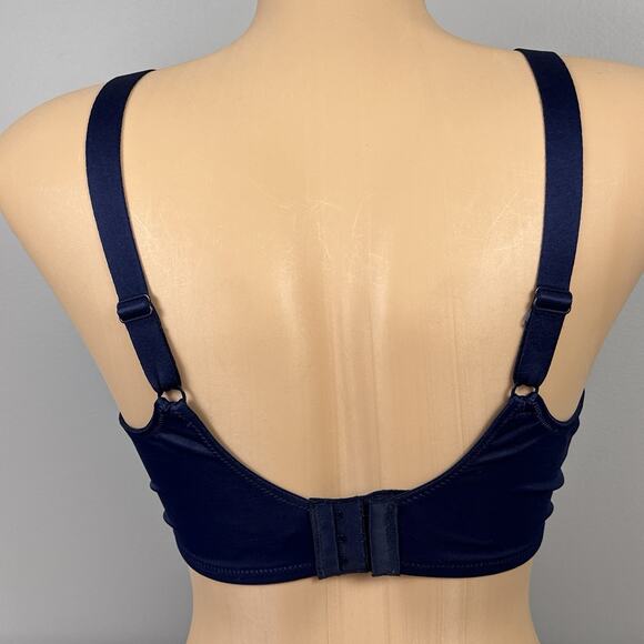 Lilyette by Bali Minimizer Comfort Lace Underwire Bra Size 34DD Blue 0428 - Picture 4 of 10